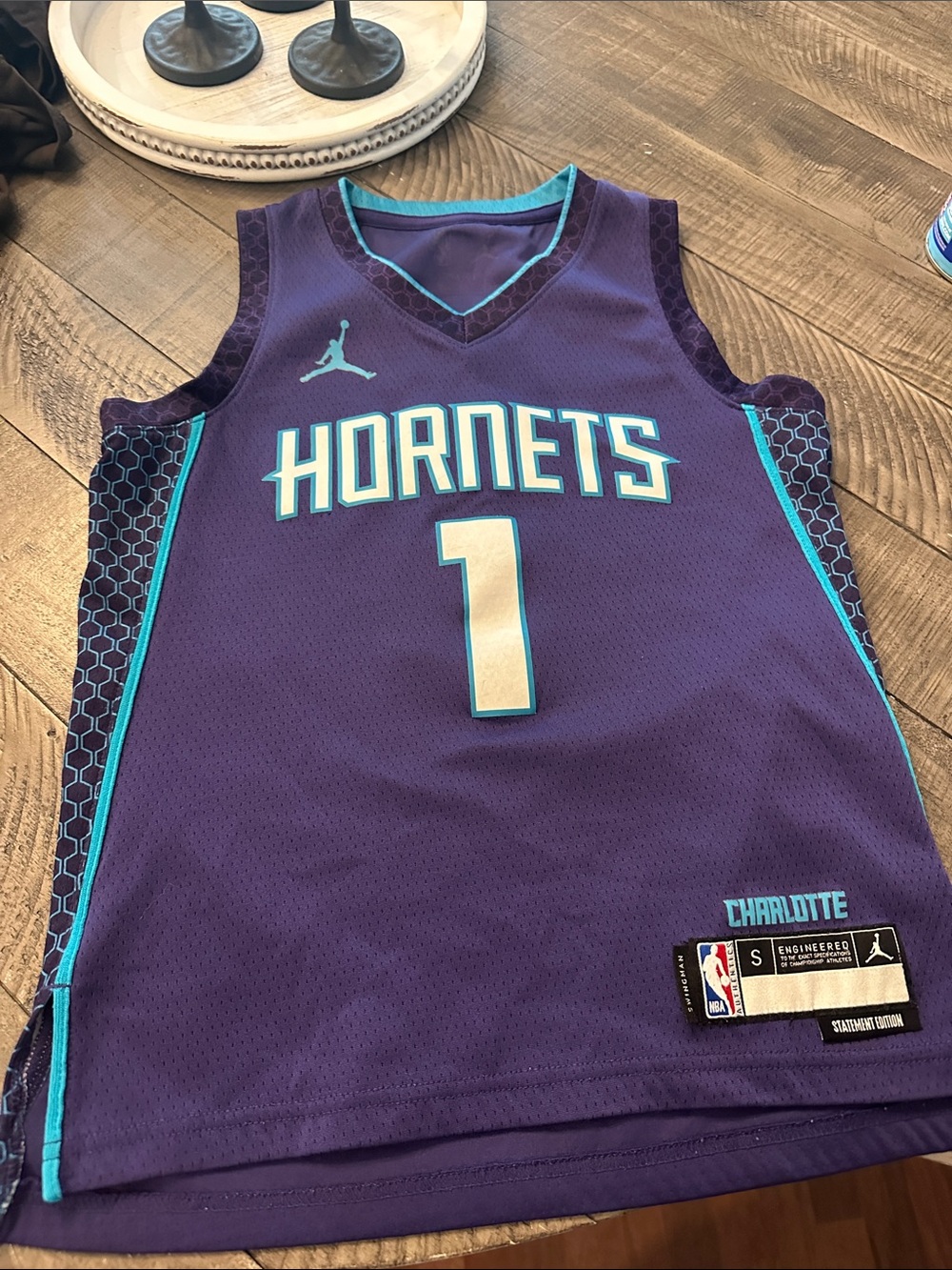 Jordan Hornets Purple & Teal #1 Basketball Jersey LaMelo Ball